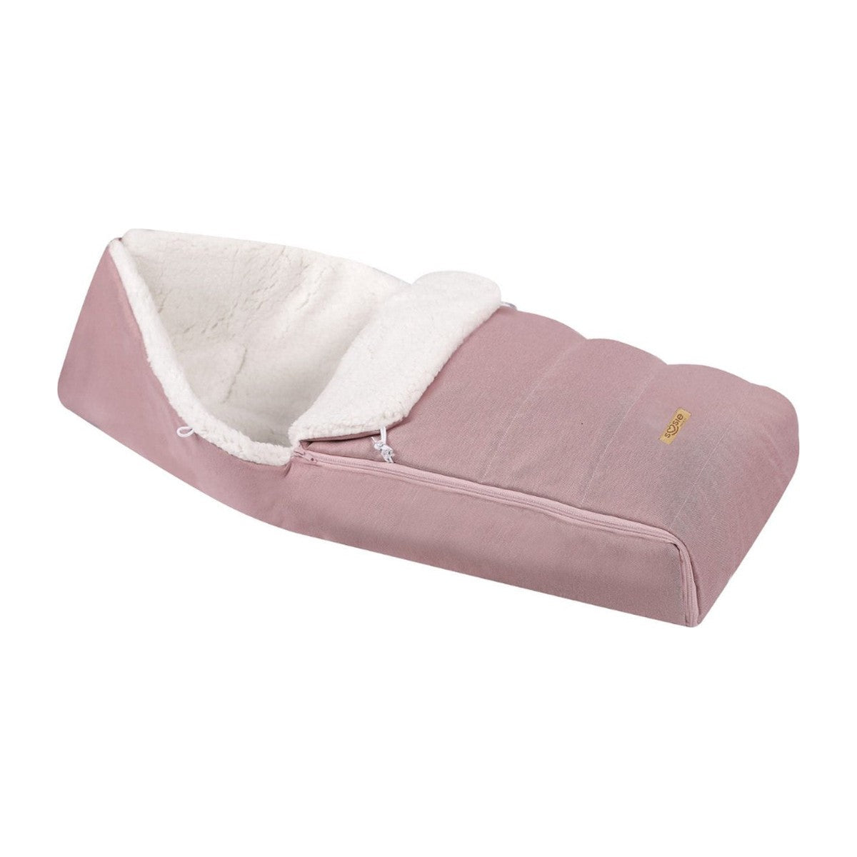 Soosie handmof bij voetenzak Roze Melange & Teddy Crème