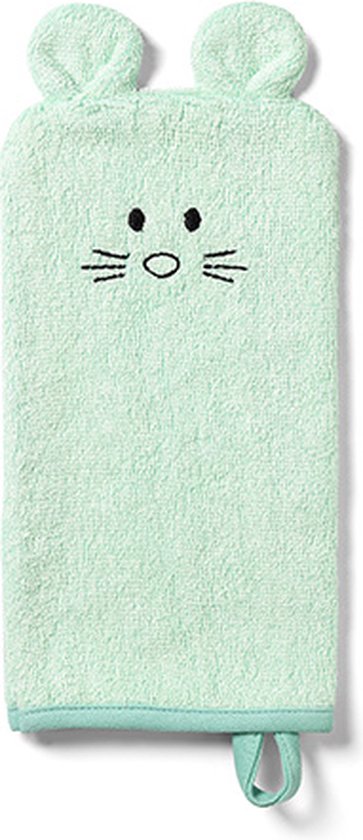 Mintkleurige washandschoen van bamboe