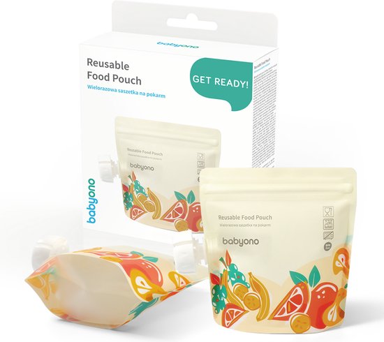 Herbruikbare knijpzakjes voor babyvoeding