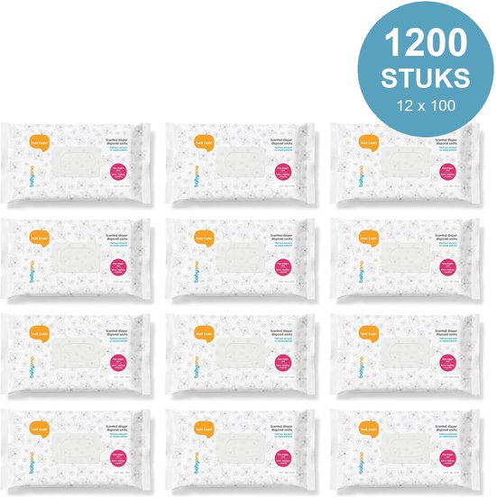 Luierzakjes met geur, XL doos met 1200 stuks in blauw