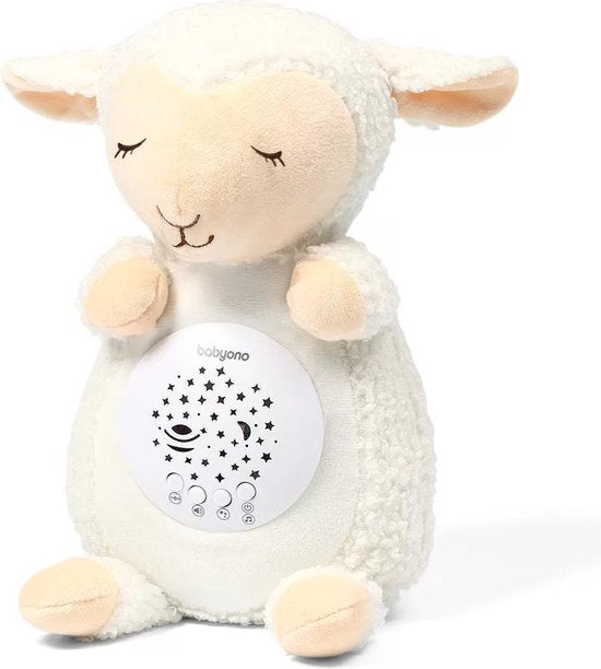 Knuffelschaap Scarlet met sterrenprojector