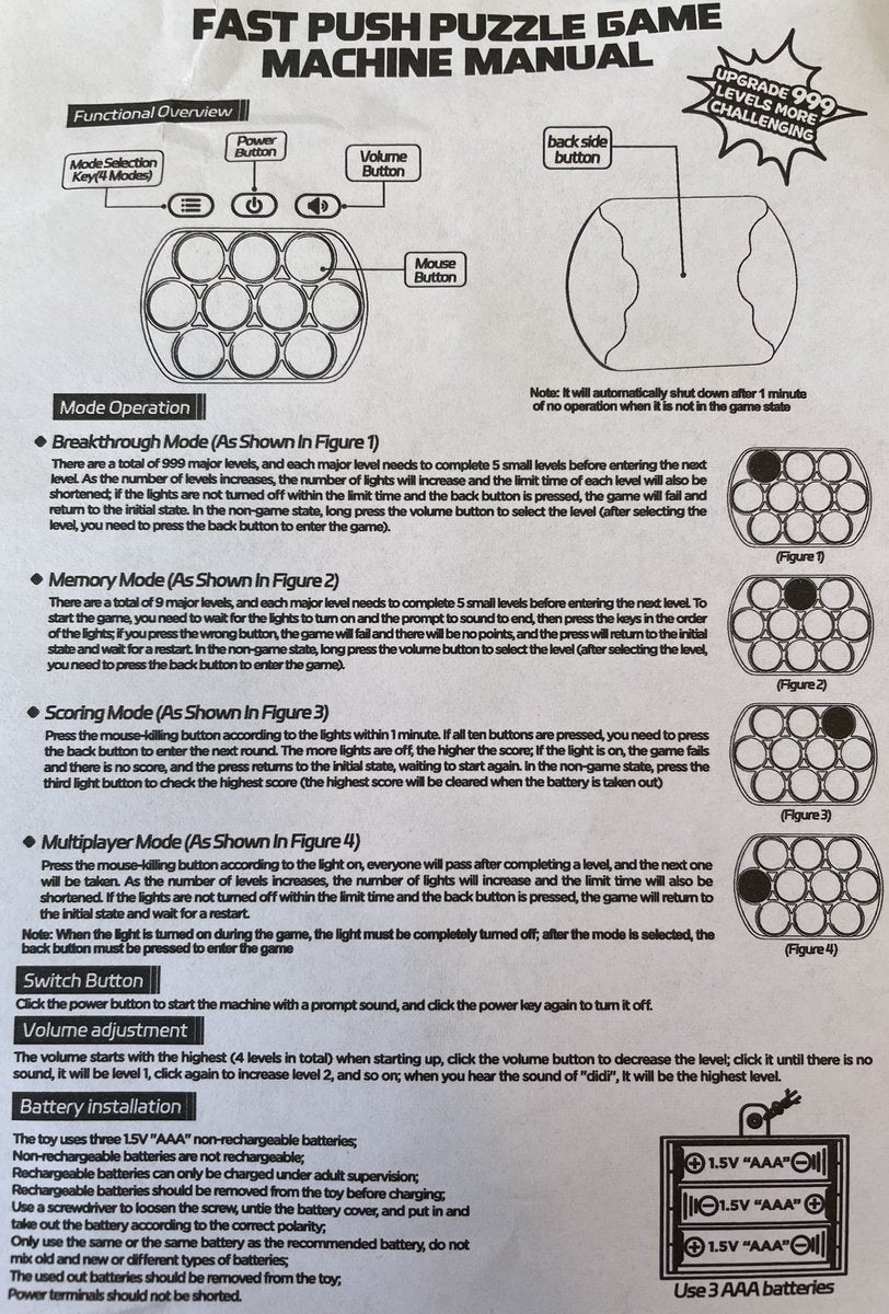 Interactieve Push & Pop It Spel – Eenhoorn (Unicorn) | Licht & Geluid | 4 Spelmodi | Sensorisch Speelgoed voor Kinderen