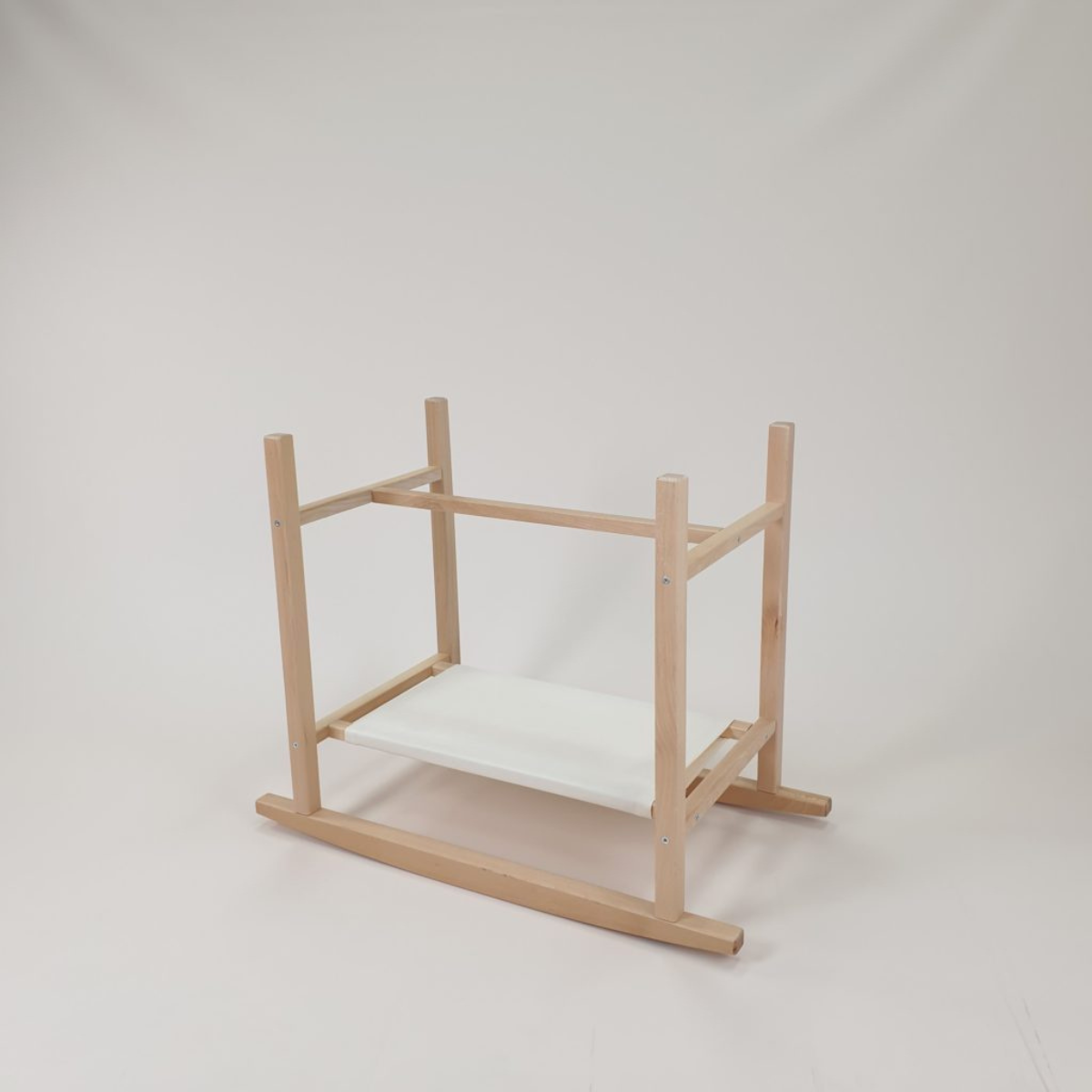 Soosie - Teddy Bouclé - Mozesmand - Baby Wieg met Schommelbasis - Natuurlijk Beukenhout – Grijs – 75×36 – Met Matras