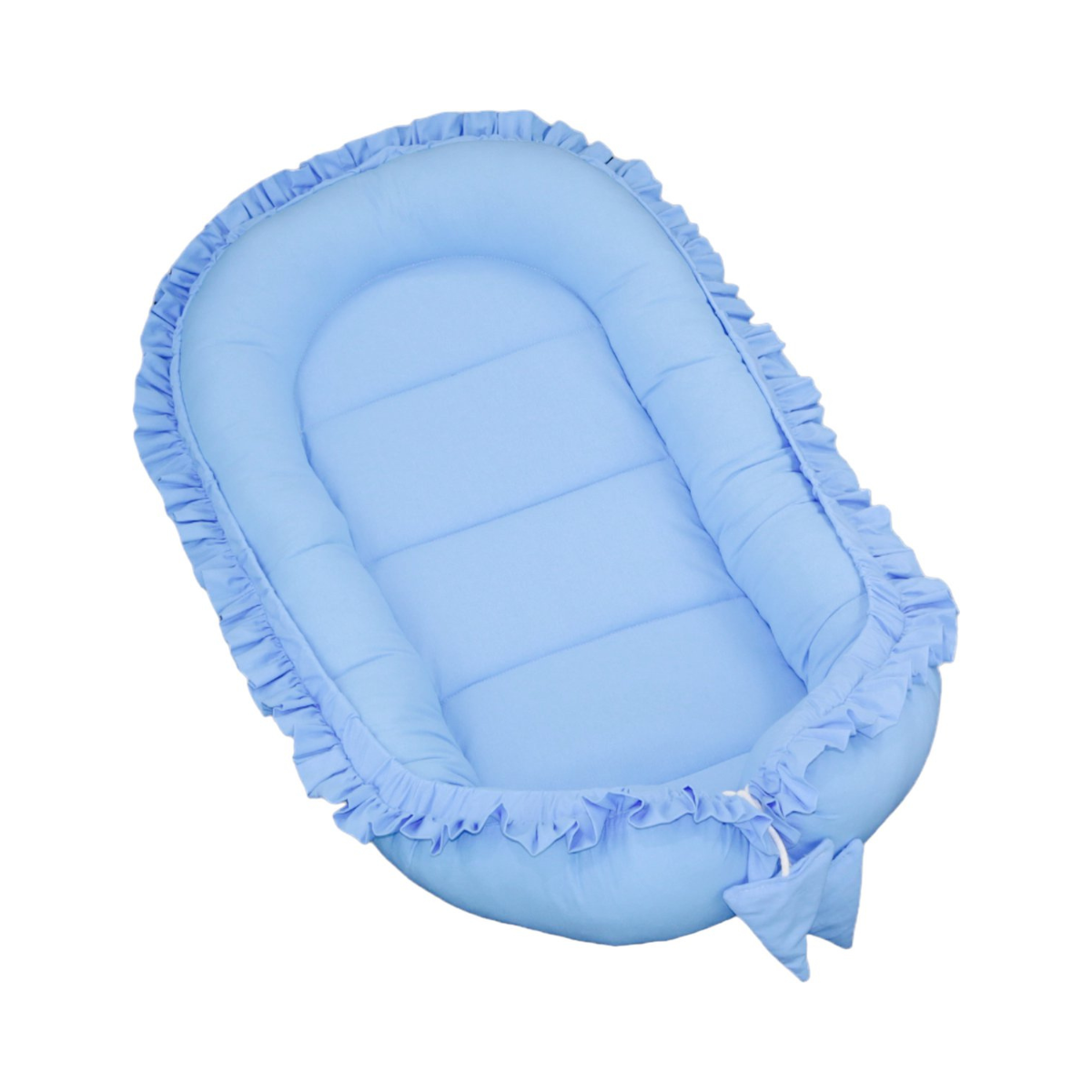 Babynestje - FRILL - Babynest SET met kussen - Blauw