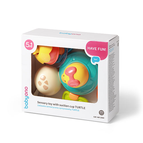 BabyOno 1584 – Sensory speelgoed met zuignap TURTLE – 6m+
