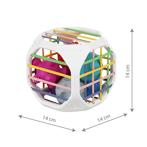 BabyOno Sensory Cube Box met 6 sensorische ballen, educatief speelgoed vanaf 18 maanden