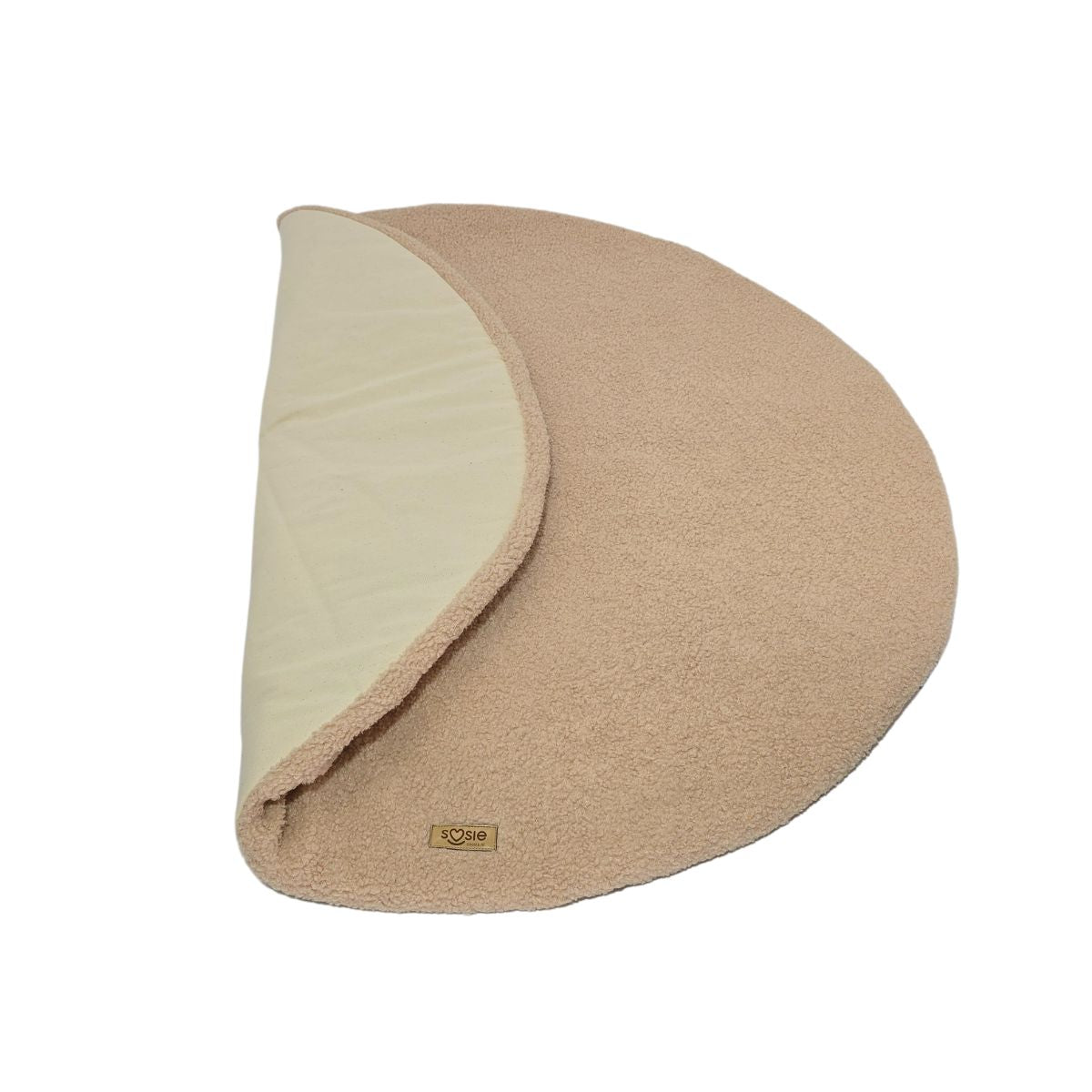 Soosie Teddy Boucle Speelmat ø100 cm – Luxe Baby Speelkleed – Rond – Zachte Activiteitenmat voor Baby's – Beige/Bruin