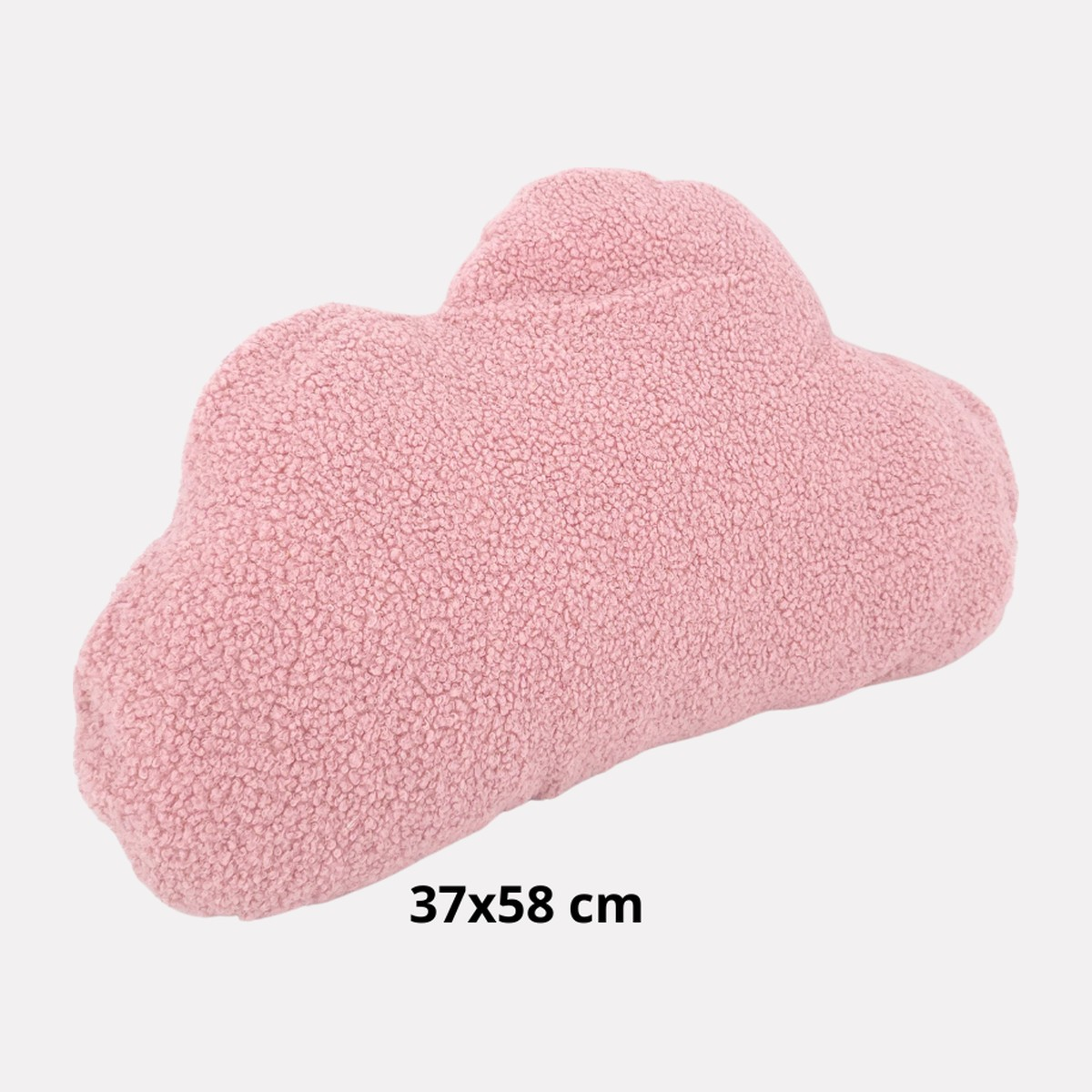 Soosie sierkussen wolk van teddy bouclé, 37x58 cm, zacht roze