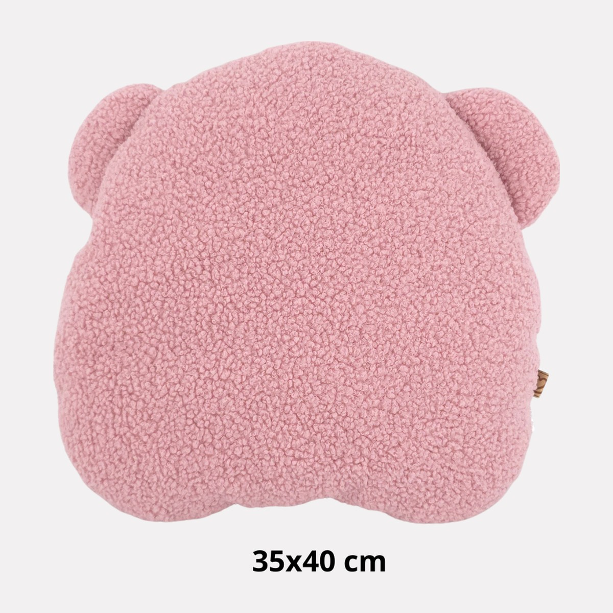 Soosie sierkussen beer van teddy bouclé, 35x40 cm, zacht roze