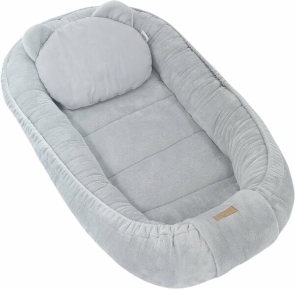 Soosie - Babynestje - Babynest - Veilig en Comfortabel - Minky Pluche - Grijs