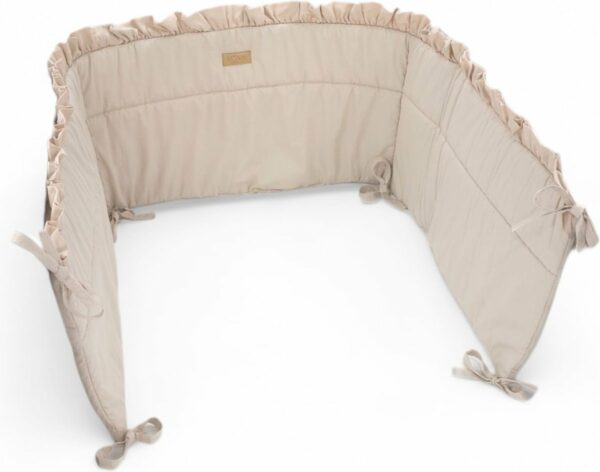 Soosie - Baby Bedomrander - FRILL - Bedbumper - Hoofdbeschermer - 180 x 30cm - Beige