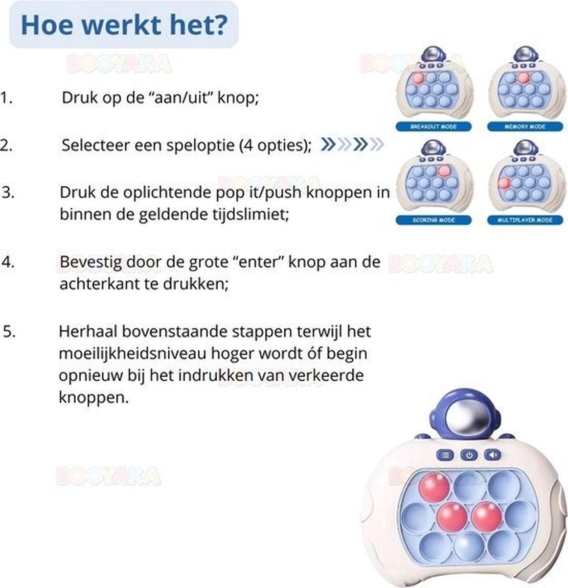 Interactieve Push & Pop It Spel – Eenhoorn (Unicorn) | Licht & Geluid | 4 Spelmodi | Sensorisch Speelgoed voor Kinderen