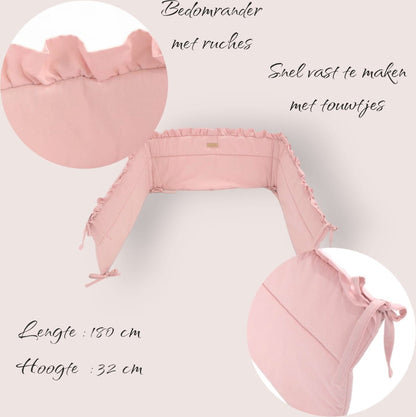 Baby Bedomrander - FRILL - Bedbumper - Hoofdbeschermer - 180 x 30cm