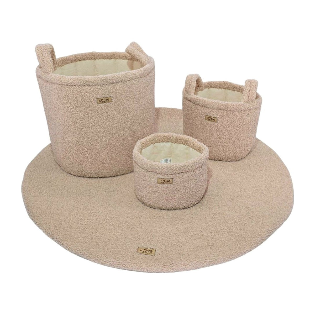 Soosie Teddy Bounce opbergmanden set van 3, beige bruin