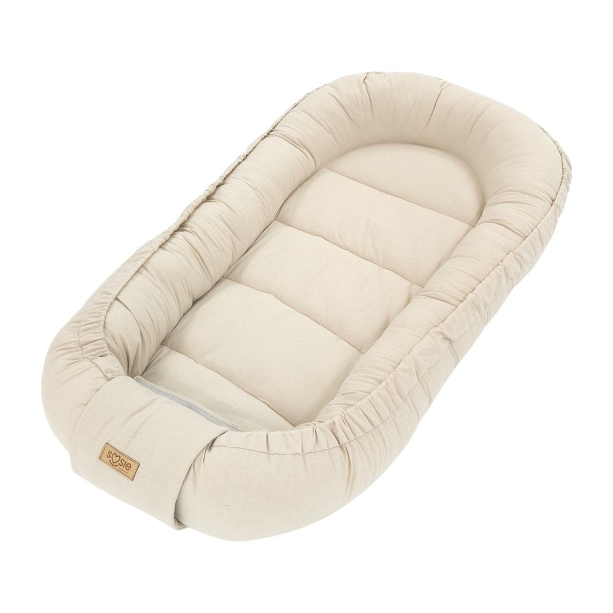 Soosie babynestje katoen beige, zijaanzicht