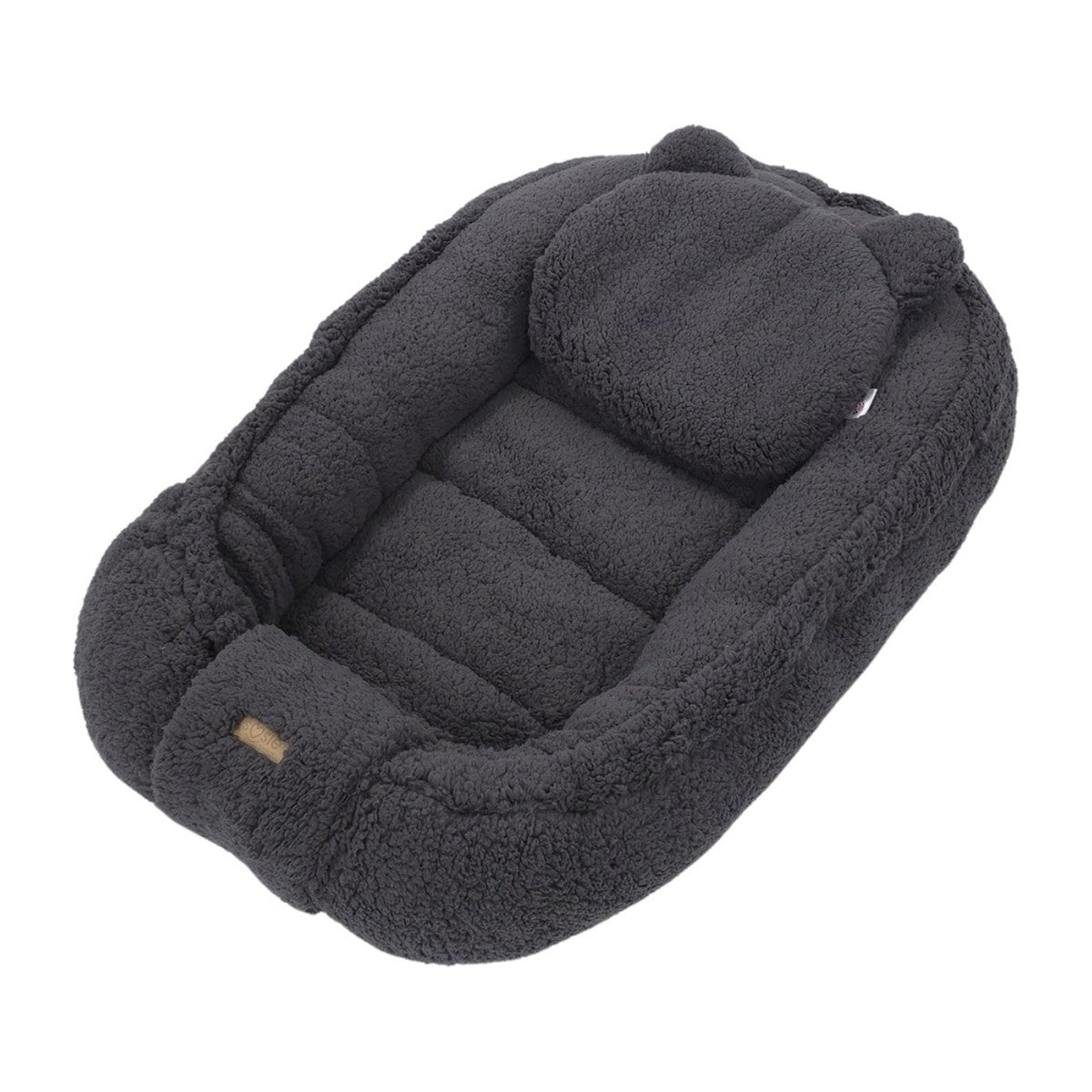 Soosie babynestje Grijs Teddy, volledig teddy, 90x50 cm
