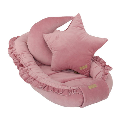 Soosie GLAMOUR sierkussens ster en maan in roze velvet