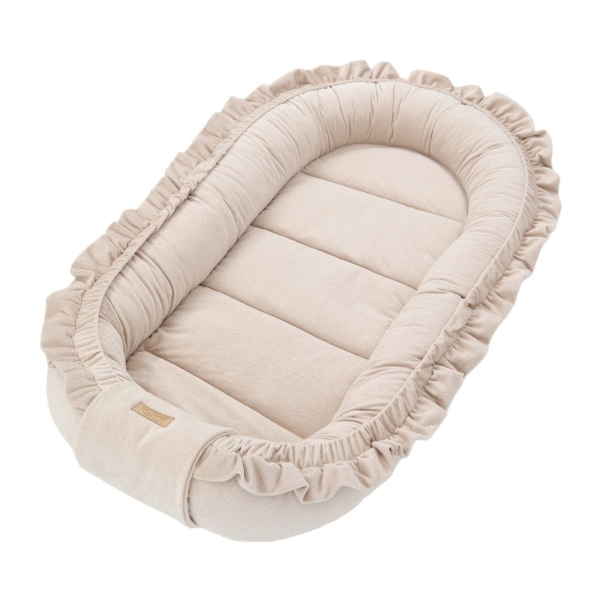 Soosie GLAMOUR velvet babynestje Beige, detail van de velvet stof