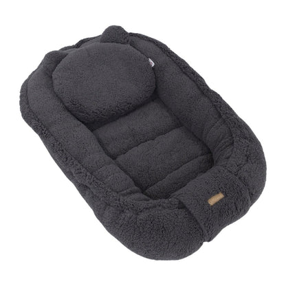 Soosie babynestje Grijs Teddy, volledig teddy, met kussentje
