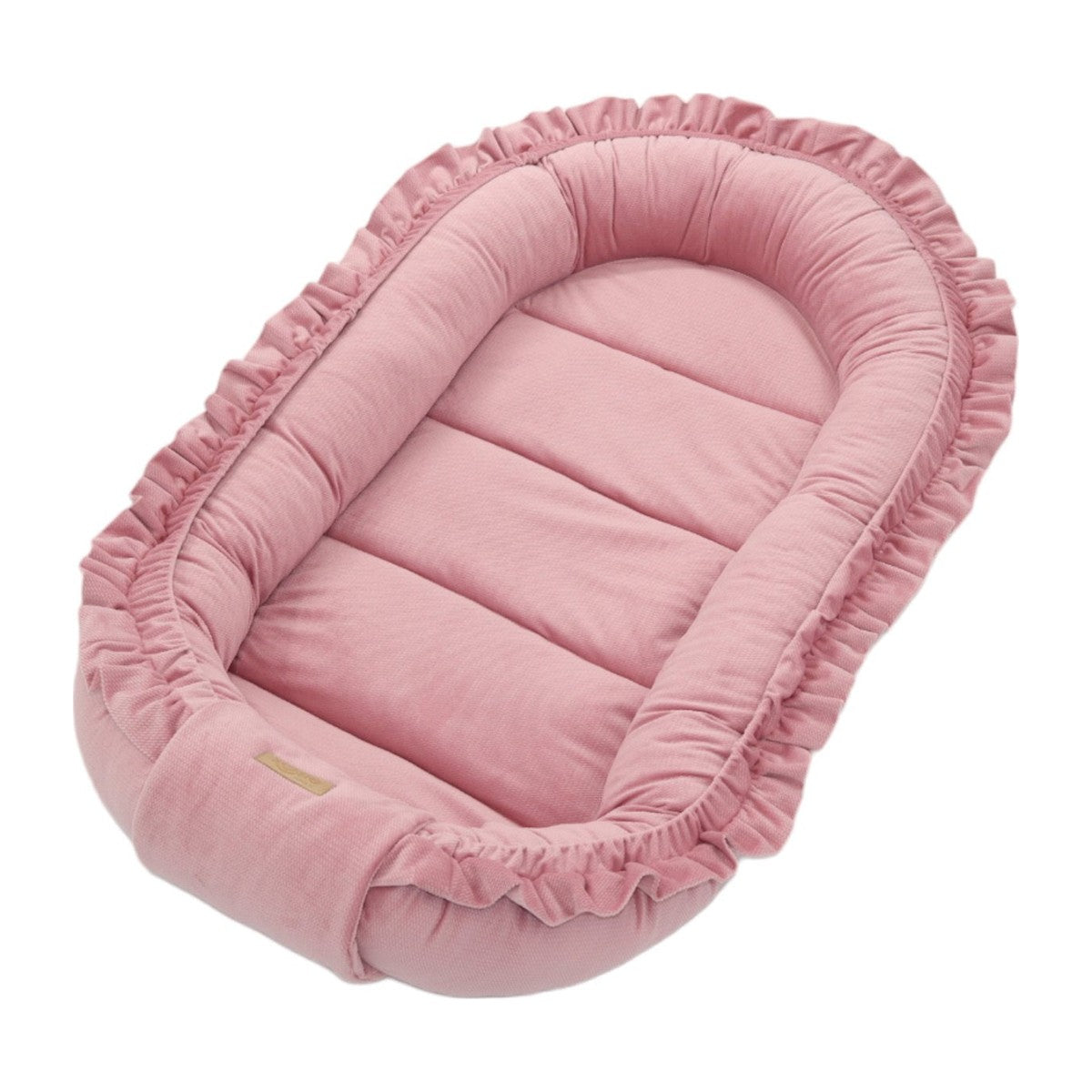 Soosie GLAMOUR velvet babynestje Roze, 90x50 cm, met ruche