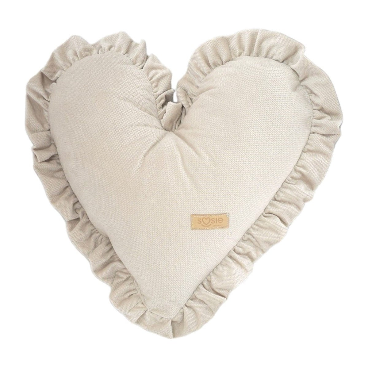 Soosie sierkussen hart GLAMOUR velvet beige, 35x35 cm