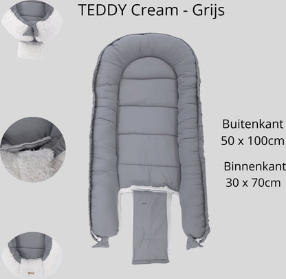 Soosie - Baby Nestje - Babynestje - Zacht en Veilig - Dubbelzijdig Teddy Katoen