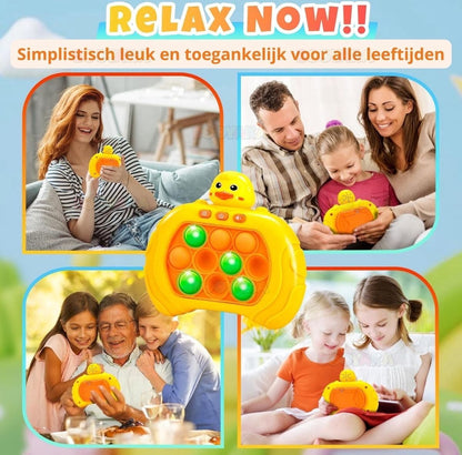 Interactieve Push & Pop It Spel – Eendje (Duck) | Licht & Geluid | 4 Spelmodi | Sensorisch Speelgoed
