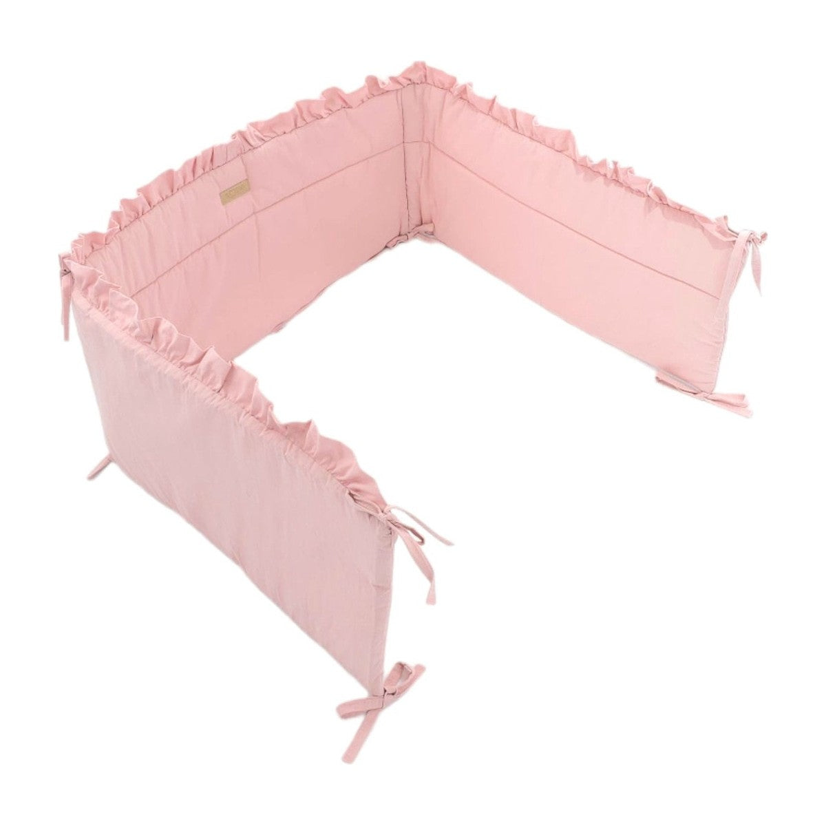 Soosie bedomrander FRILL roze, 180x32 cm, ademend katoen met ruches