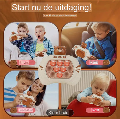 Interactieve Push & Pop It Spel – Beertje (Bear) | Licht & Geluid | 4 Spelmodi | Sensorisch Speelgoed voor Kinderen & Volwassenen