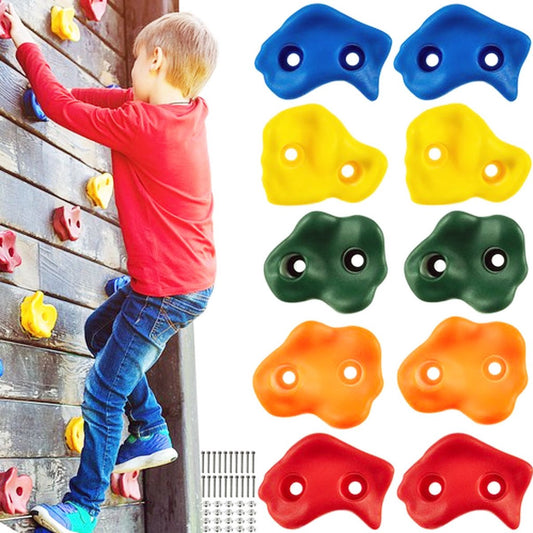 Klimstenen Set voor Klimwand – 10 Stuks – Multicolor – Indoor & Outdoor – Motorisch Speelgoed