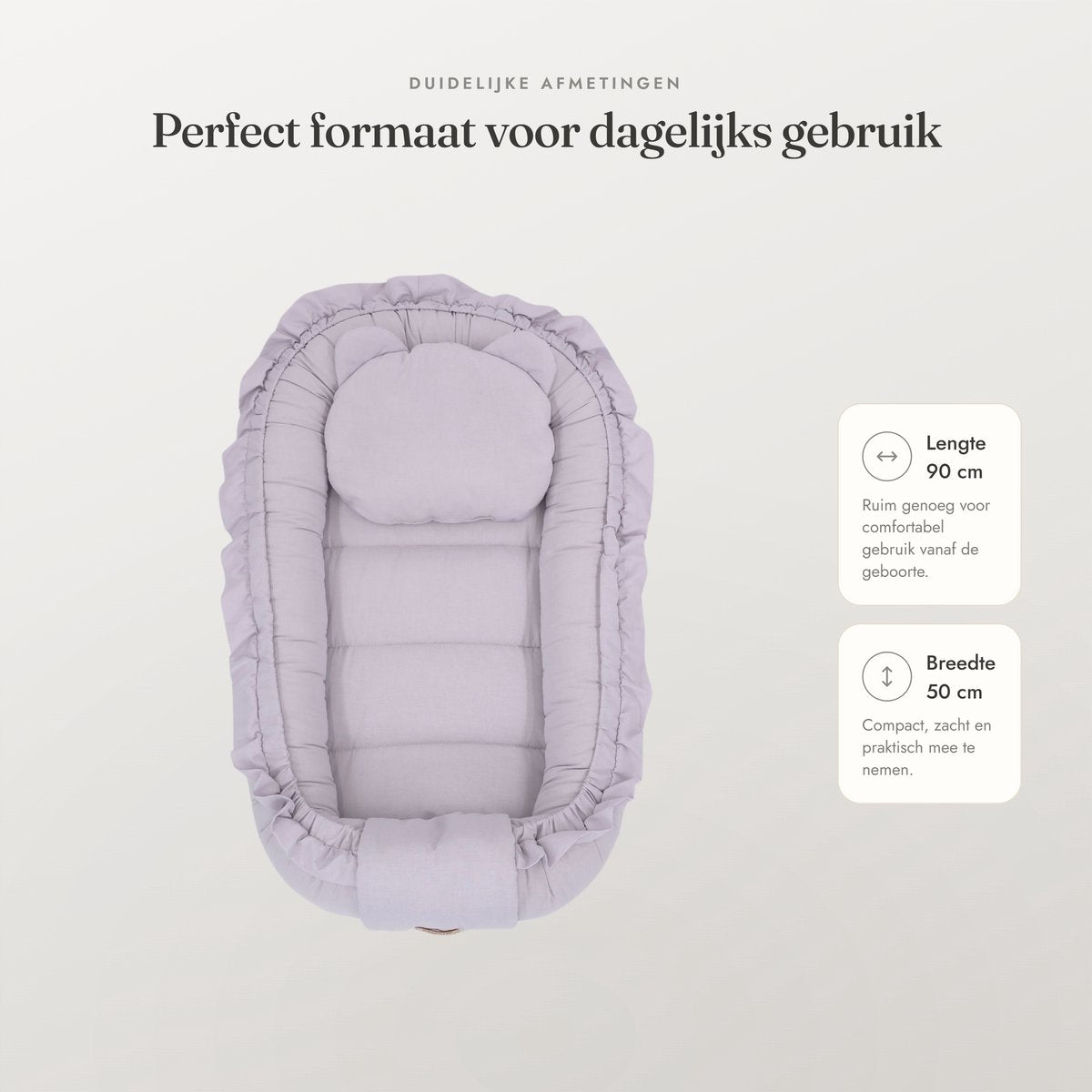 Soosie babynestje FRILL UP Grijs met zachte randen