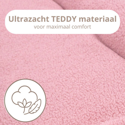 Soosie Teddy Bow babynestje met strik, roze — stijlvolle decoratieve strik