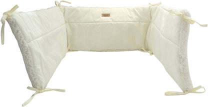 Bedomrander TEDDY Collectie – 180×30 cm – Teddy Crème & Ecru Katoen – Dubbelzijdig – Baby Bedbescherming