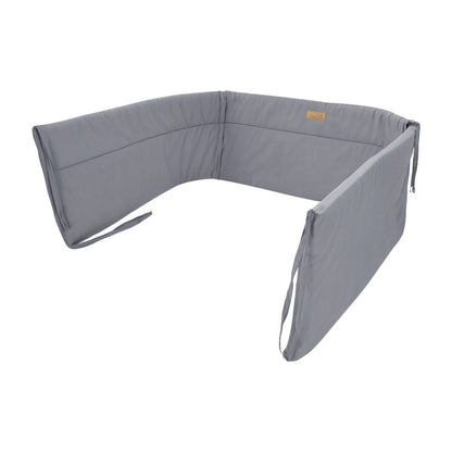 Soosie bedomrander CLASSIC grijs, 180x30 cm, ademend katoen met striklinten