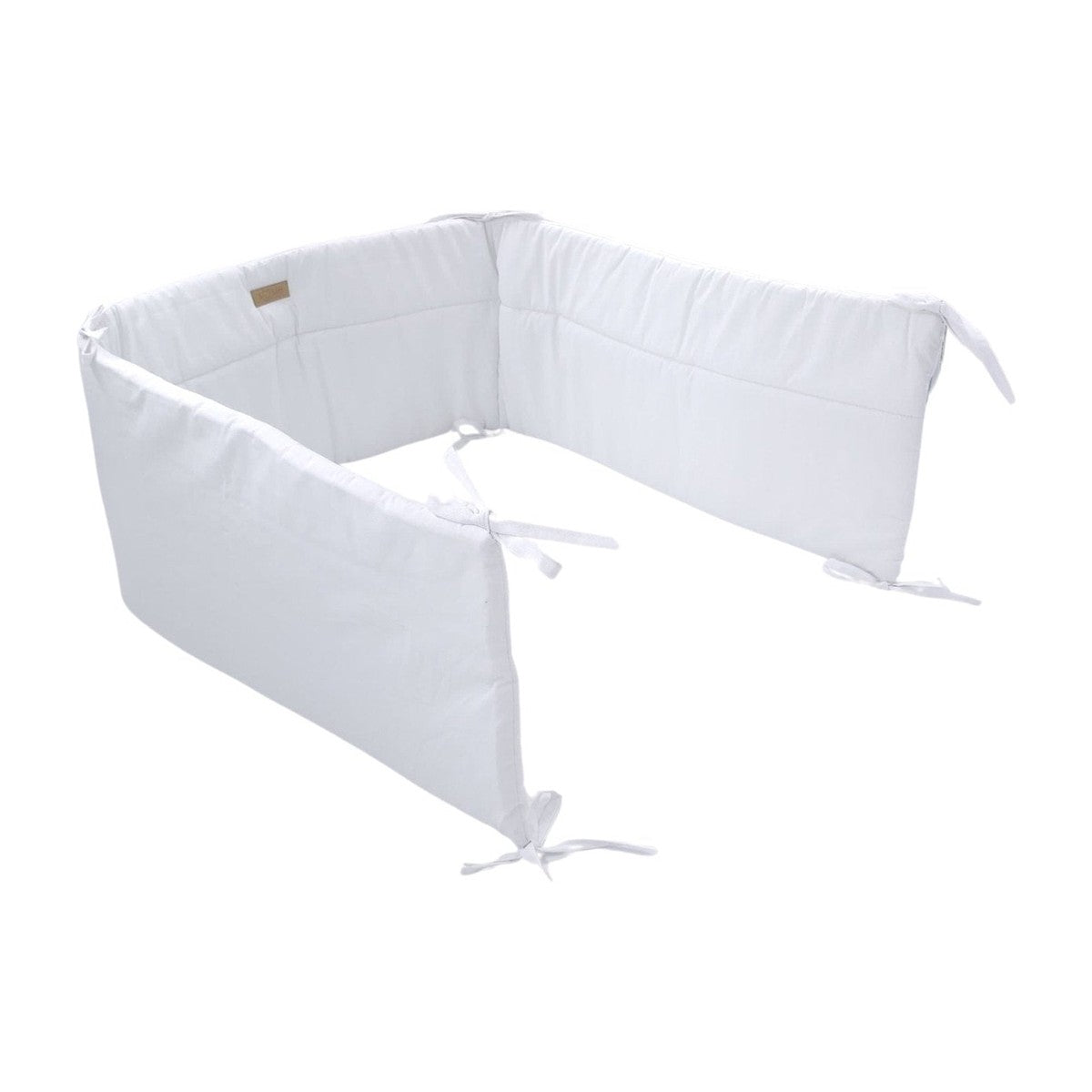 Soosie bedomrander CLASSIC wit, ademend katoen met striklinten, 180x30 cm