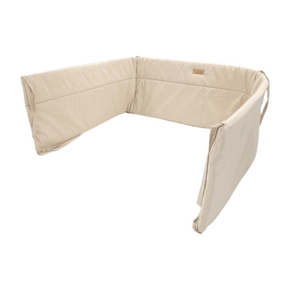 Soosie bedomrander CLASSIC beige, 180x30 cm, ademend katoen met striklinten