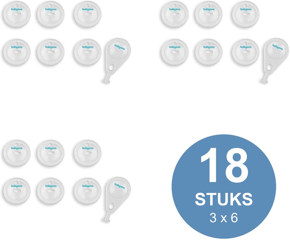 Voordeelverpakking met 18 stopcontactbeveiligers, 3 sets van 6 stuks