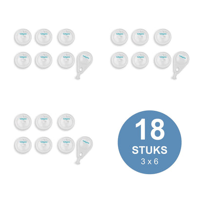 Voordeelverpakking met 18 stopcontactbeveiligers, 3 sets van 6 stuks