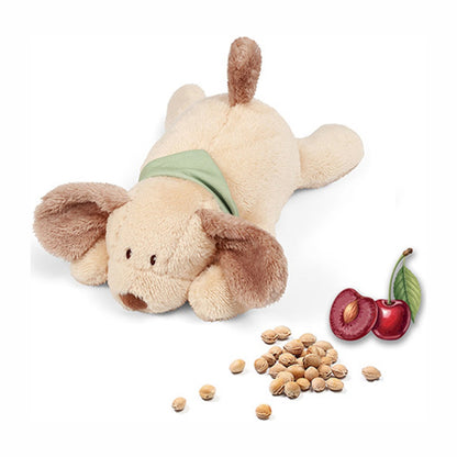 Kersenpitknuffel hond met kersen en kersenpitten