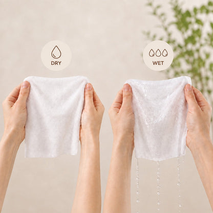 Washandje droog en bevochtigd te gebruiken