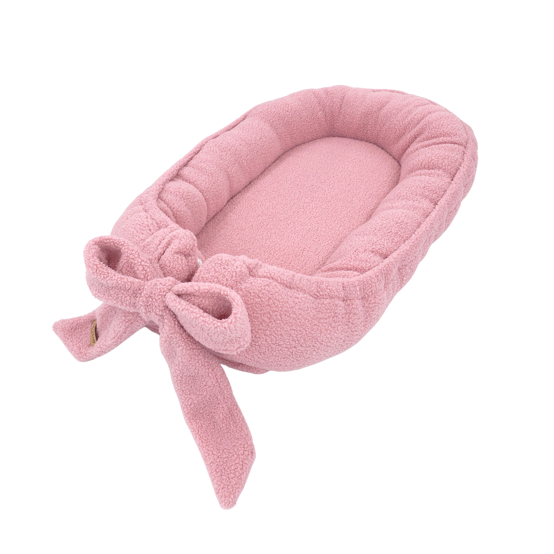 Soosie Teddy Bow babynestje met strik, roze, detail