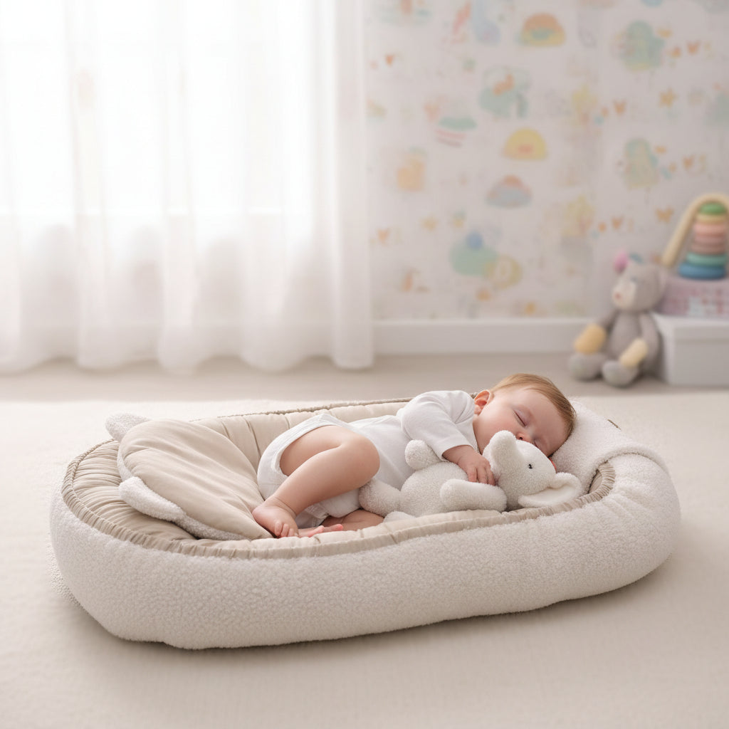 Baby Nestje – Babynestje – Zacht en Veilig – Dubbelzijdig Teddy Katoen