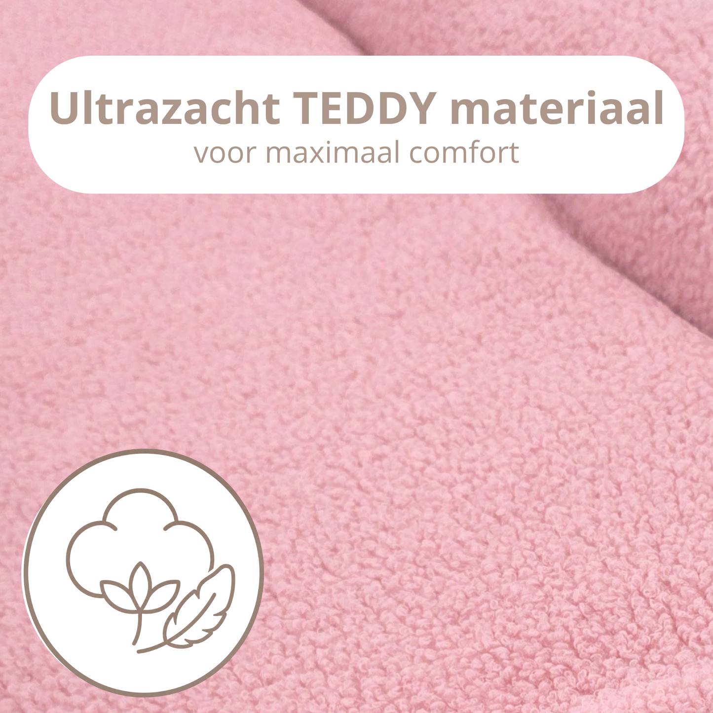 Teddy Bow Babynestje – Zacht Teddy Babynest met Uitneembaar Matras en Decoratieve Strik – Roze