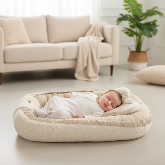 Soosie - Baby Nestje - Babynestje - Zacht en Veilig - Dubbelzijdig Teddy Katoen