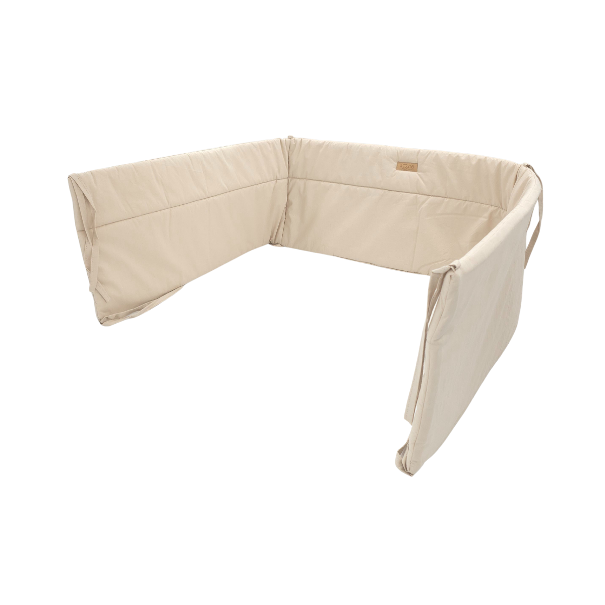 Bedomrander – CLASSIC Collectie – 180×30 cm – Ademend Katoen – Beige – Beschermende Bedbumper met Striklinten