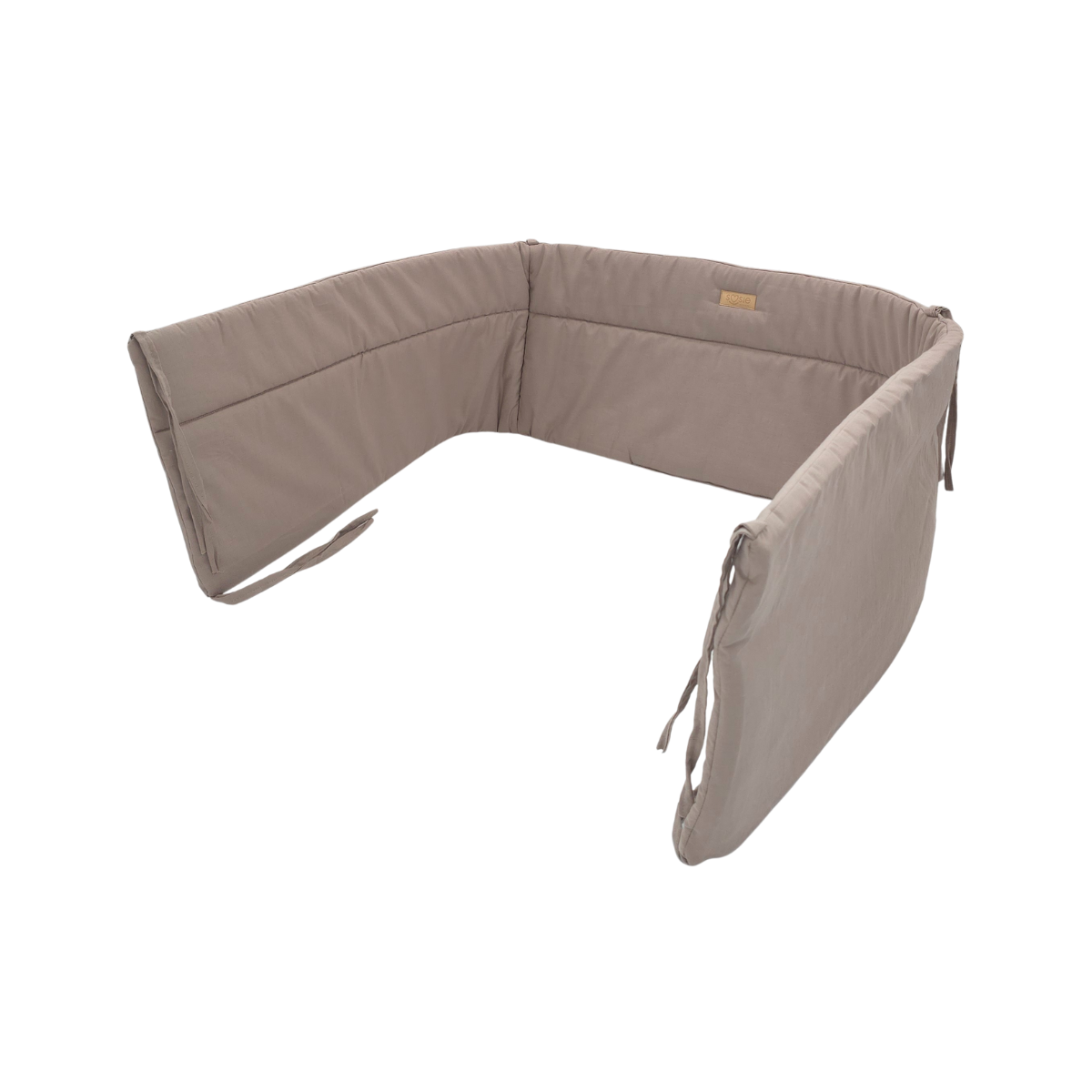 Bedomrander – CLASSIC Collectie – 180×30 cm – Ademend Katoen – Bruin – Beschermende Bedbumper met Striklinten