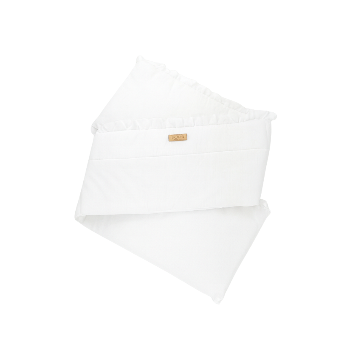 Bedomrander – FRILL Collectie – Wit – 180×32 cm – met sierlijke ruches – ademend katoen – met striklinten