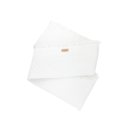 Bedomrander – FRILL Collectie – Wit – 180×32 cm – met sierlijke ruches – ademend katoen – met striklinten