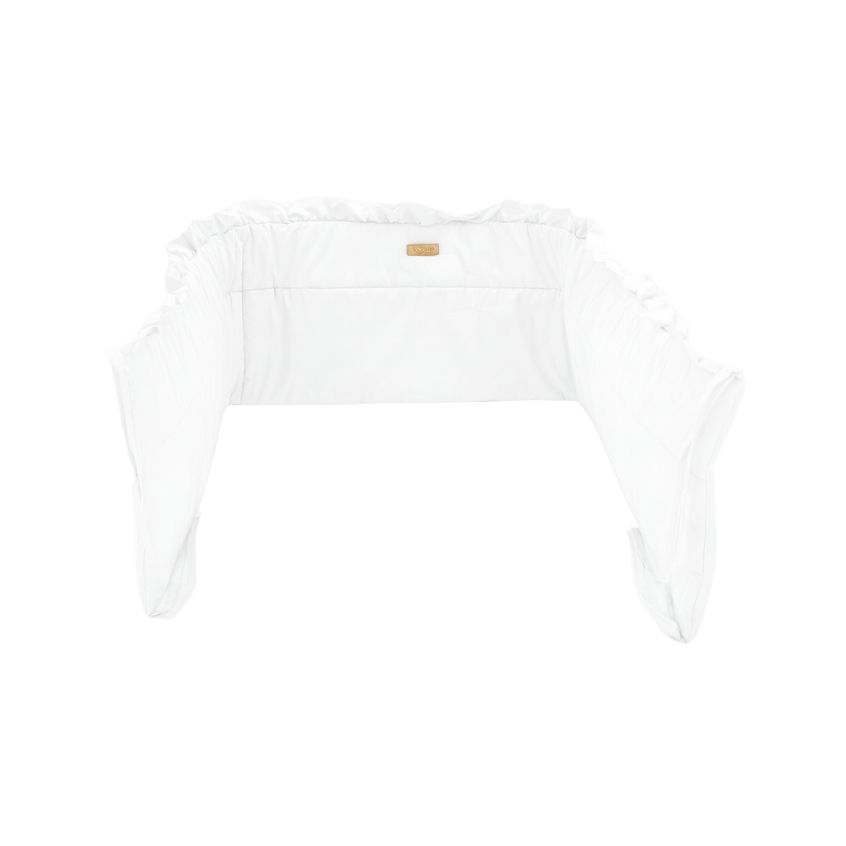 Bedomrander – FRILL Collectie – Wit – 180×32 cm – met sierlijke ruches – ademend katoen – met striklinten