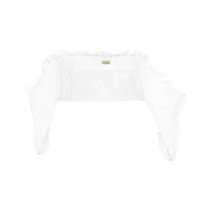 Bedomrander – FRILL Collectie – Wit – 180×32 cm – met sierlijke ruches – ademend katoen – met striklinten